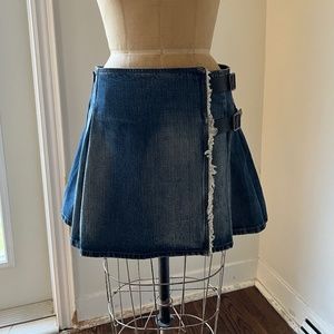 Burberry Denim Pleated Wrap Skirt size 10